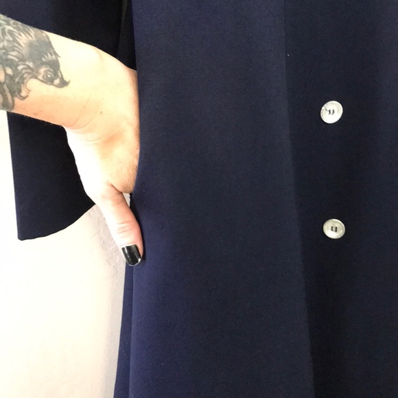 Vintage Liz Claiborne Navy Blue Blazer Coat dress. Size 8, fit like a size 6. - Picture 4 of 7
